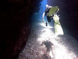 【アクティビティ】地形の割れ目に沿って泳ぐダイビング