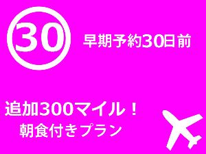早決30/300マイル朝食付き