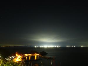 まるで北海道を照らすような漁火