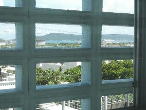 遠くに海がみえる部屋からの景観