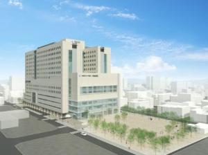 ホテルより徒歩５分のところには救急も対応する「川崎医科大学総合医療センター」があります