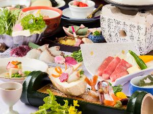 近江牛陶板焼きがメインの会席料理（春のお料理イメージ）