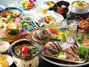 【旬彩物語／夏木立コース】黒毛和牛芋ケンピすき、イセエビ具足煮、藁焼き四万十うなぎ、鮑釜飯など11品