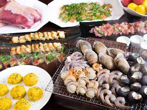 大人気のバイキング★今月のメインは海鮮の炭火焼!!