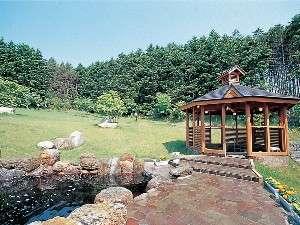 お肌すべすべの美人の湯。奧のハーブ露天風呂は週替わりで色々なお湯をお楽しみいただけます。
