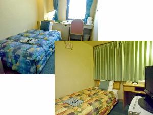 広さ、ベッドの大きさが異なるシングル2タイプ。(上:Bタイプ/下:Aタイプ)