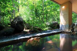【大自然の湯「川の囁き」】緑と石狩川のせせらぎに癒されるひと時