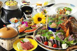 【スタミナ＆涼味！夏にピッタリ★夏彩皿鉢コース】四万十ターキーに黒毛和牛焼肉仕立て、鮑釜飯付