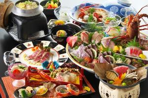 【旬彩物語／月光コース】鮑と金目鯛の朴葉焼きにぷりぷり伊勢海老具足煮、黒毛和牛ステーキ、夢カサゴ造り