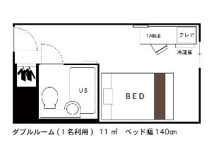 ◆間取図◆ダブル1名利用◆