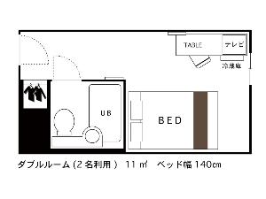 ◆間取図◆ダブル2名利用◆