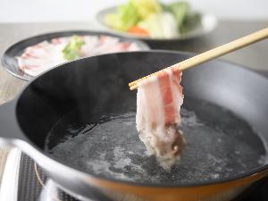 朝食メニュー「黒豚のしゃぶしゃぶ」