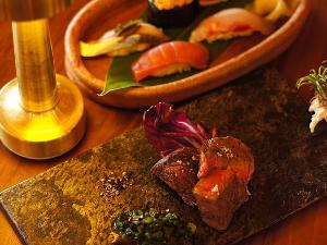 【アマナリディナー】奄美の食材を活かした創作和食のコース料理。