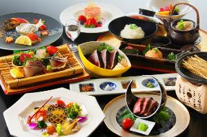 【量少なめ質重視】春の厳選美食会席＜土佐赤牛ロースト×土佐清水鯖＆金目鯛×旬魚三種の生まぶし御飯＞