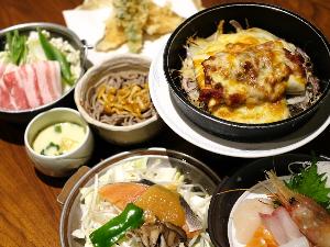 【贅沢膳】「道産和牛トルティーヤ&鮭ちゃんちゃん焼き」と鍋バイキング&ミニブッフェ(一例)