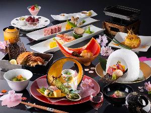 2019年雪花・春の膳／メインは富良野牛or活鮑の陶板焼きをチョイスいただけます