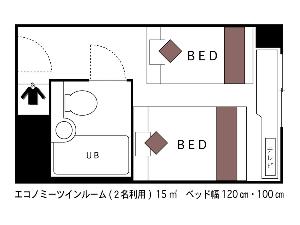 ☆エコツインルーム☆■広さ15平米■★間取り図★