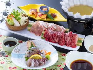 2大味覚プランコース　おおいた和牛のしゃぶしゃぶと関アジが付きます
