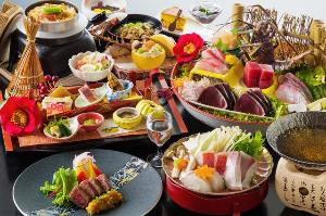 【冬海の幸土佐風会席】贅沢な冬の味覚を堪能！本クエ×室戸金目鯛×勘八の土佐魚介鍋に柚子釜豆乳グラタン