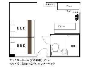 ◇ファミリー◇ 2名様仕様 間取り