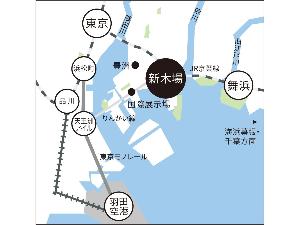 電車で東京駅まで9分、舞浜駅まで6分