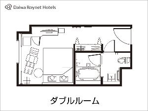 デラックスダブルルーム平面図