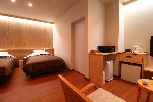 プレミアムツインのお部屋です。広々としたお部屋です。