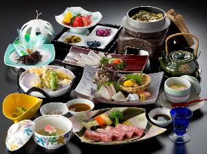 【特選味覚会席（イメージ）】佐賀牛と海の幸をお楽しみください