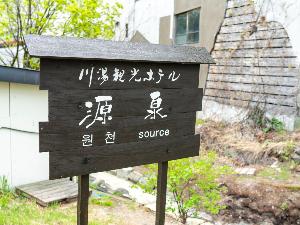 ホテル横には川湯観光ホテルの源泉がございます