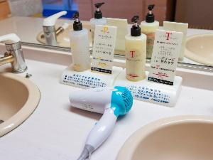 大浴場にドライヤーや各種アメニティがございます