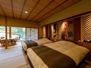 和室ベッド＋和ダイニング＋露天風呂付き　のお部屋（一例）