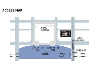 JR札幌駅東改札側・北口より徒歩2分の好立地です。