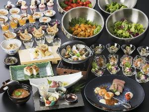 ＜夕食＞和洋折衷ハーフバイキング　メインのお料理等は個別提供させていただきます。