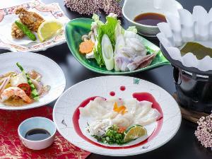 2021年１月~３月『雅』コース。臼杵フグのコース料理になります。