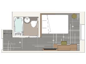 【客室】シングルルーム・部屋の広さ…16平米・宿泊人数…1~2名・ベッド幅…140cm