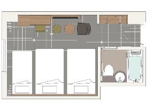 【客室】ツインルーム・ツインルームは3名さままでご利用いただけます。
