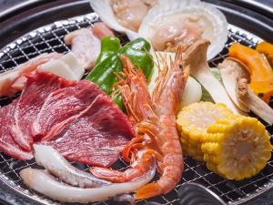 グループホテルでの夕食（ＢＢＱ）