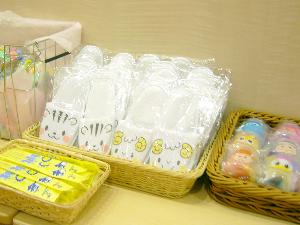 お子様にはスリッパ、歯ブラシをプレゼント