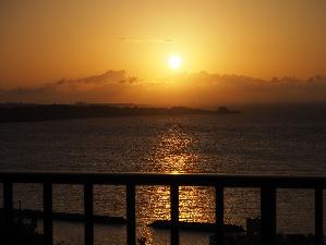 テラスからの夕日
