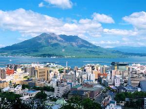 城山展望台から見える桜島