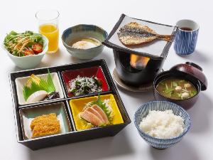 地元食材にこだわった朝食膳「大切な朝ごはん」（一例）