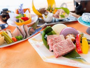 ★黒磯和牛付き基本海鮮会席(一例)