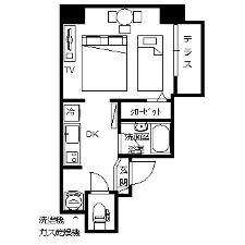 【アネックス館】ラージツイン26平米　見取り図