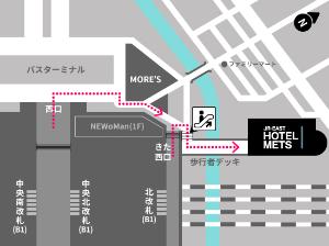 【アクセス】周辺地図 横浜駅北改札・きた西口より歩行者デッキ(はまレールウォーク)を利用し徒歩3分。