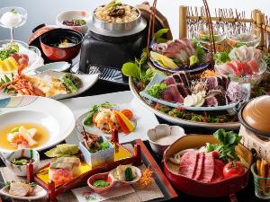 皿鉢料理と土佐風会席イメージ　※6月～8月の内容となります