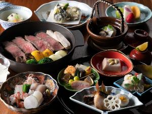 【夕食一例】旬の素材の季節感を生かした月替りの創作「柚富会席」