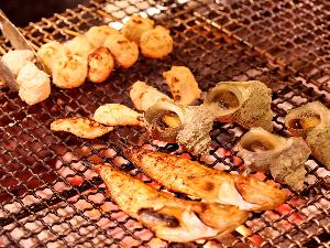 秋田食材の炭火焼