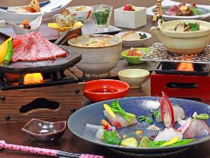 季節の和食コー料理・秋田錦牛ステーキ