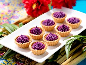 【朝食ビュッフェ（一例）】お土産とはひと味違うクリーミーさが魅力の自家製紅芋タルト♪
