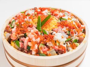 仙台朝市旬魚の特製ちらし寿司（メニュー一例）